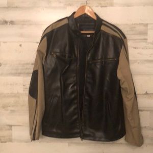 Machine Field Apparel Mens Faux Leather Jacket